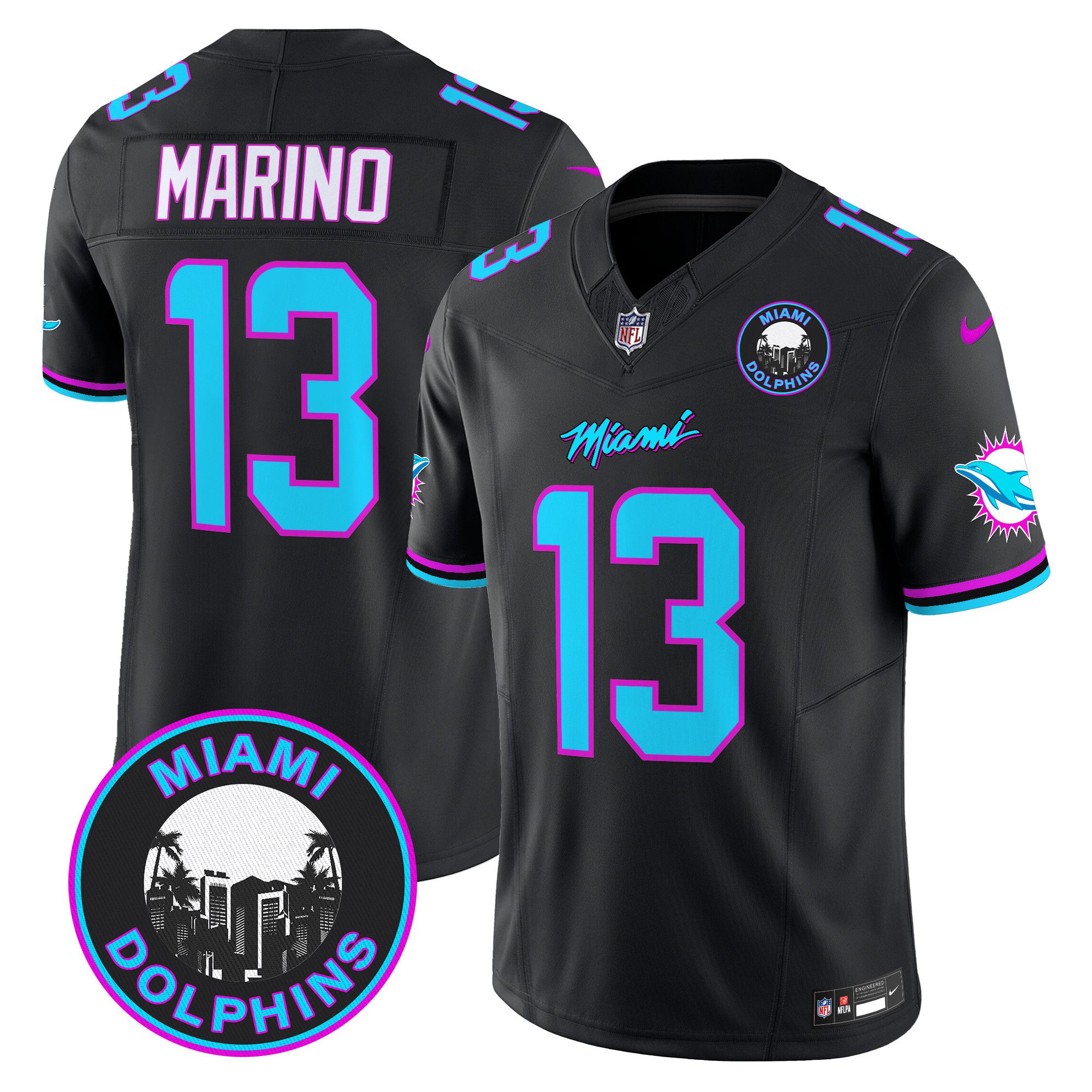 Men Miami Dolphins #13 Marino Black 2024 Nike Vapor Limited NFL Jersey style 1->indianapolis colts->NFL Jersey